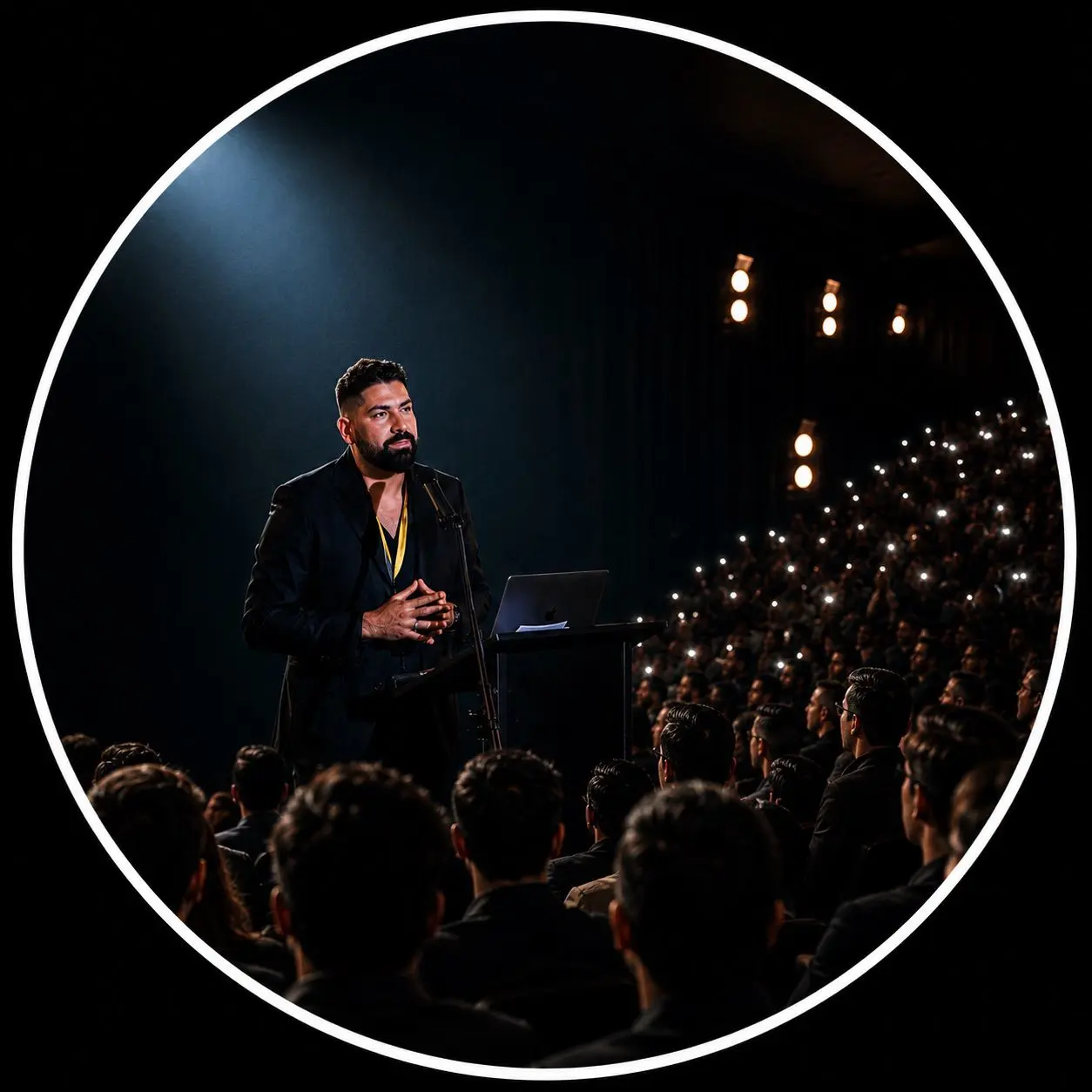 Will Fernandes speaking at an event